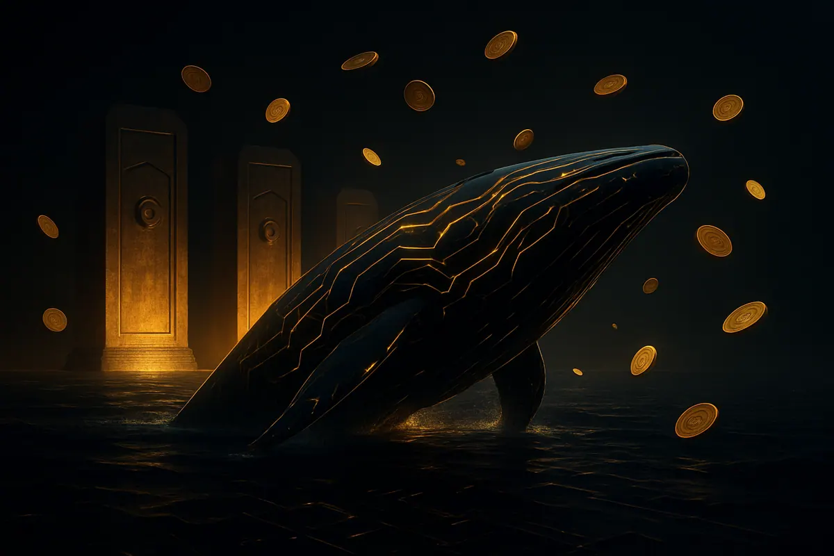 Ilustrasi AI untuk: Whale Bitcoin yang bertahan melewati crash Maret 2020 memindahkan $377,6 juta