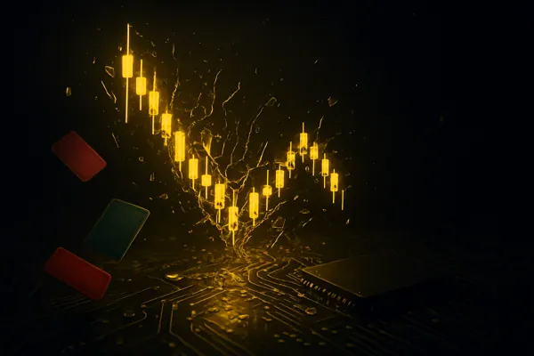AI illustration: SanDisk Token Futures Liquidations Beat XRP in $800M Crypto Rout